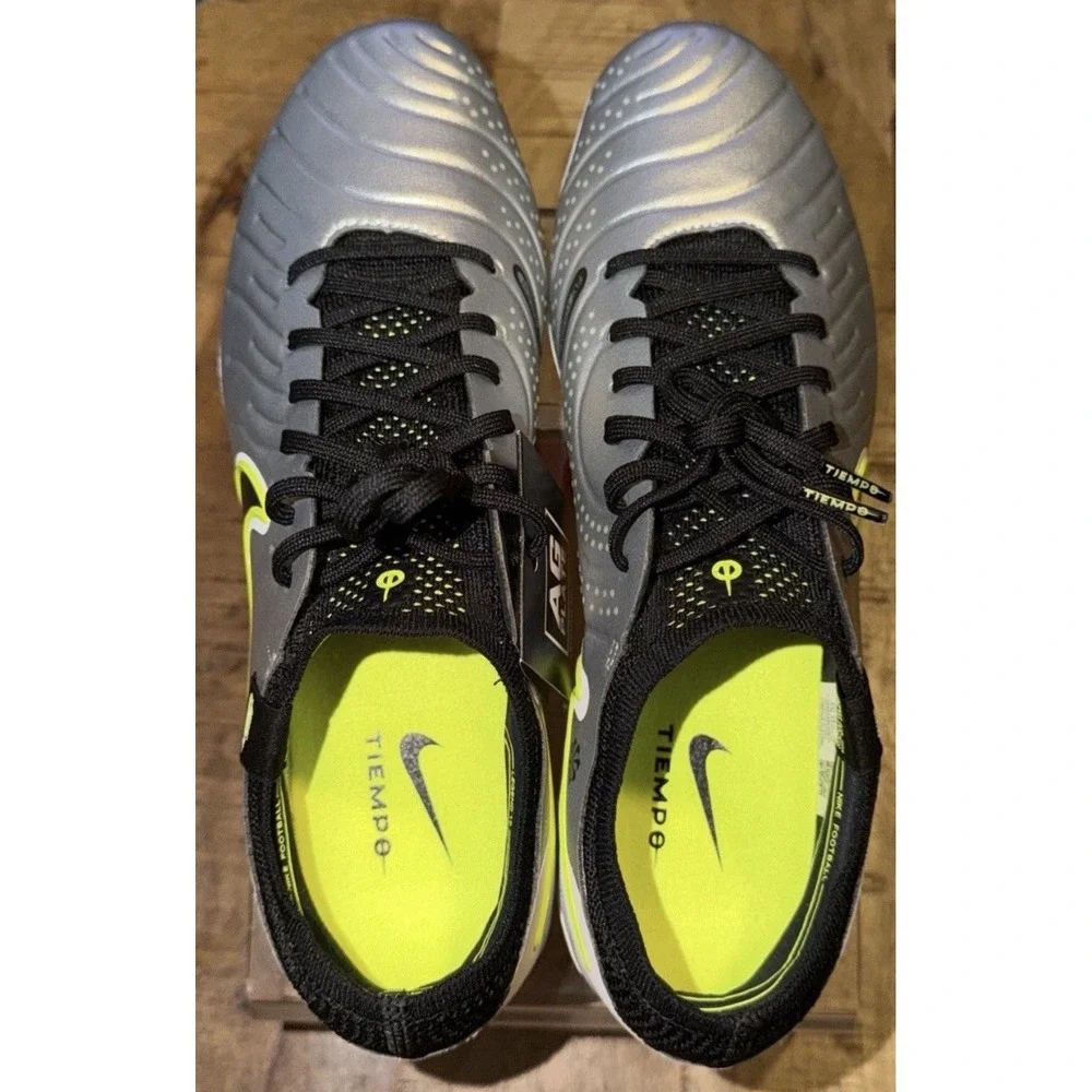 Men Size 9.5 Nike Tiempo Legend 10 Elite AG Pro Soccer Cleats Silver HF4378-002 - Picture 5 of 6